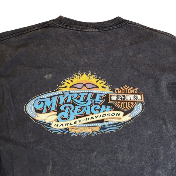Harley Davidson Long Sleeve XL Myrtle Beach South Carolina Thrashed X Large Y2k - Picture 6 of 8